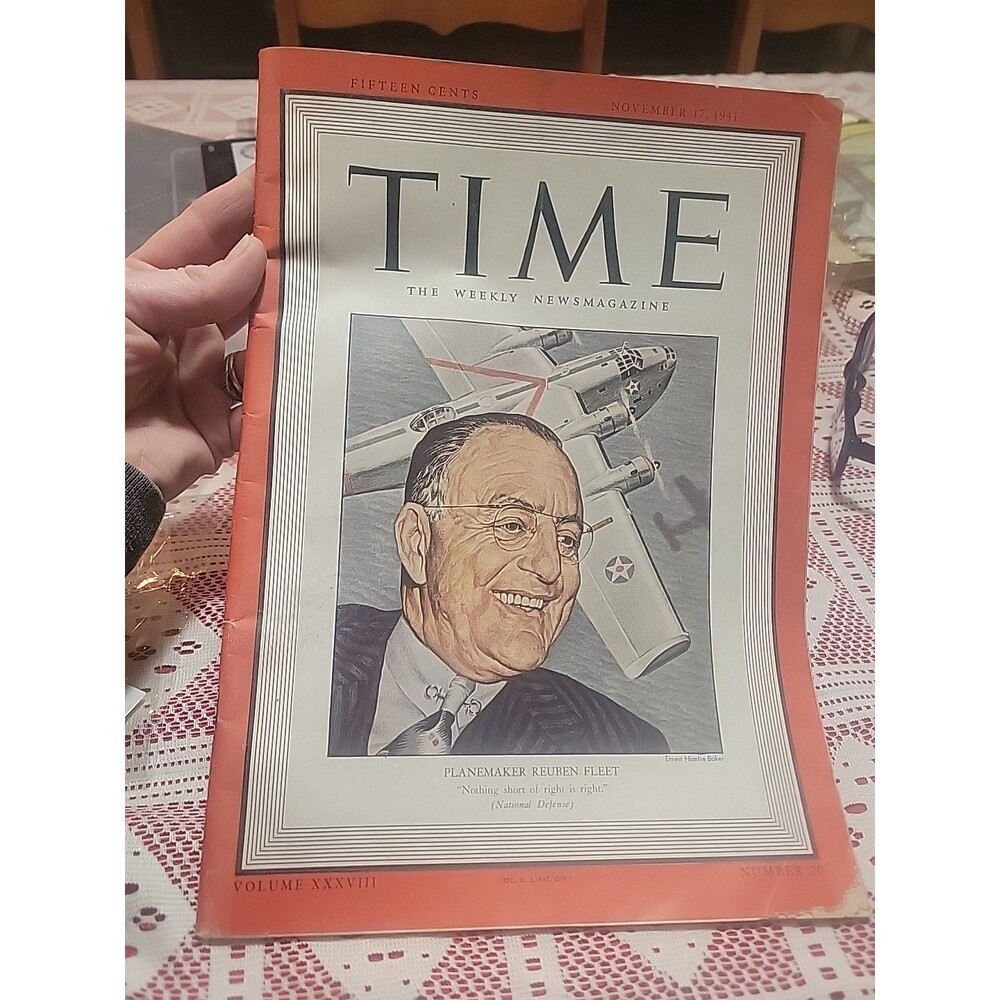 TIME Magazine Nov 1941 Planemaker Reuben Fleet Airplanes